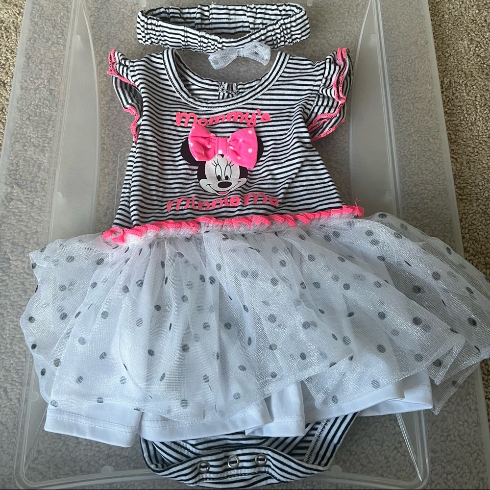 Disney Baby Dress And Head Band 3-6 Months